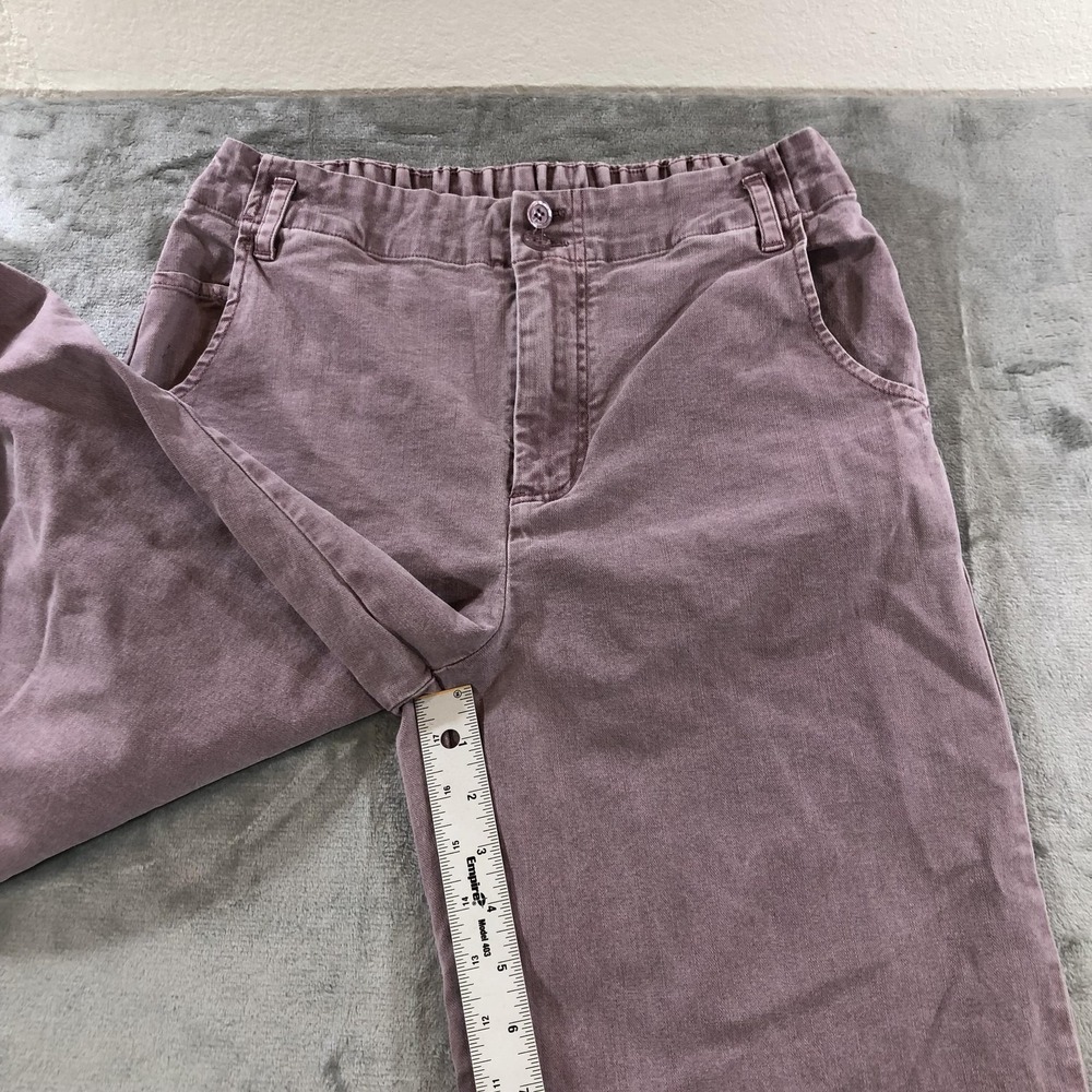 YFB Baggy Wide Leg Pants Womens M Purple Elastic Waist Cotton Lyocell Stretch - Picture 4 of 15